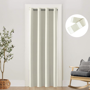 Cream Thermal Wide Door Curtain Panel