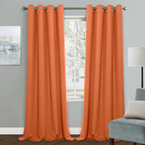 Orange Blackout Thermal Door Curtain Panel