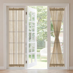 Linen Sheer French Door Curtain Panel