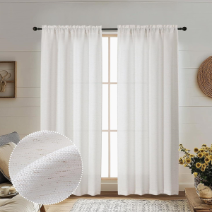 Natural Light Sheer Door Curtain Set