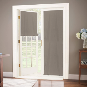 Taupe Adhesive Blackout Door Curtain Panel