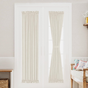 Natural Linen French Door Curtain Set