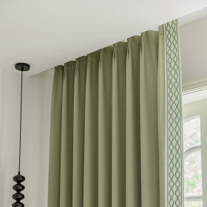 Green Pinch Pleat Door Curtain Panel
