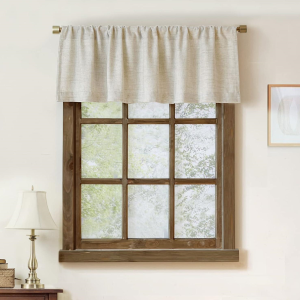 Natural Faux Linen Valance Curtain Panel