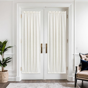 Cream Linen Sheer Door Curtain Panel