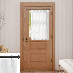White Pinch Pleat Door Curtain Panel