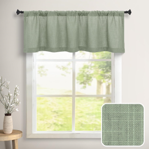 Sage Green Linen Valance Curtain Panel