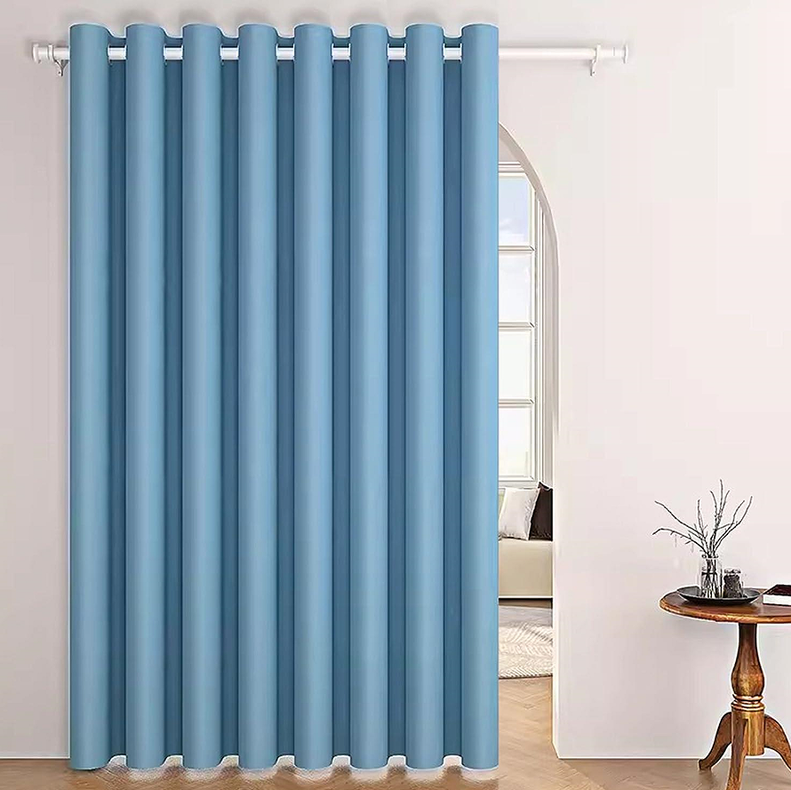 Blue Blackout Grommet Door Curtain Panel