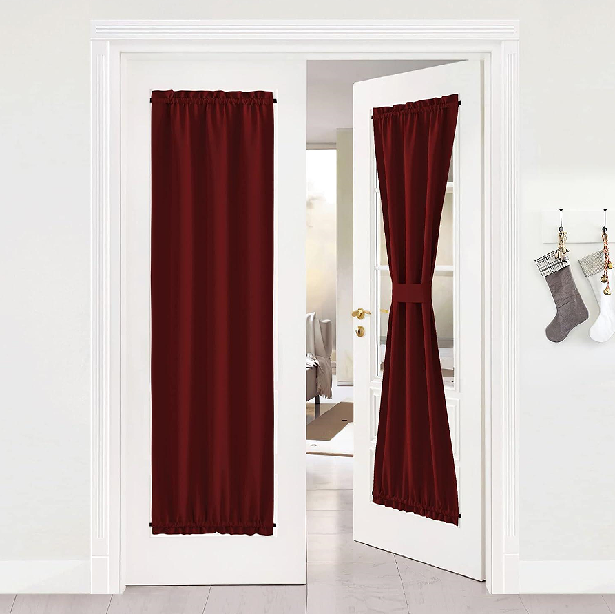 Burgundy Blackout French Door Curtain Panel