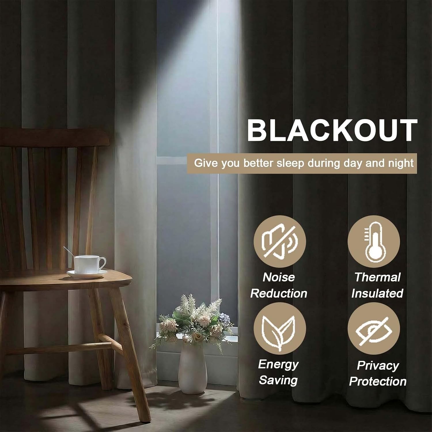 Stone Grommet Blackout Door Curtain Set - Image 2