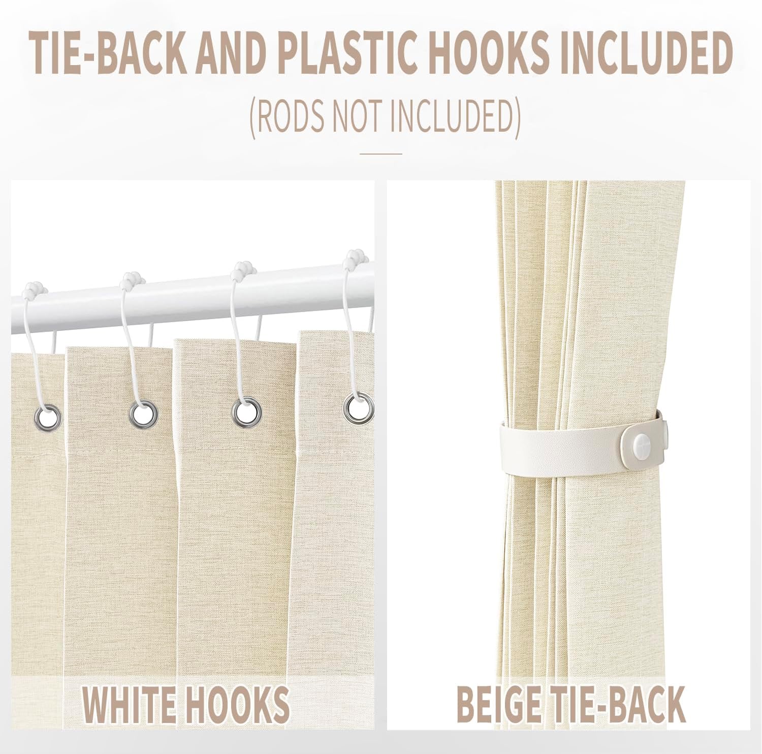 Butter Cream Accordion Door Curtain Panel - Image 2